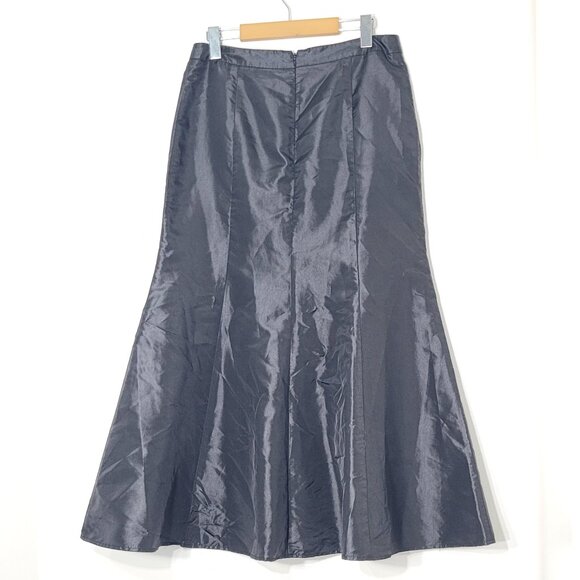 Laura Women's Black Shimmer Metallic Hand Wash Flared A-Line 2000's Skirt Size 6 - Picture 2 of 9